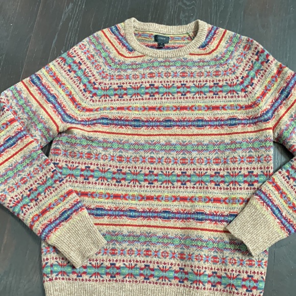 J CREW FAIR ISLE WOOL HOLIDAY SWEATER - Picture 3 of 5